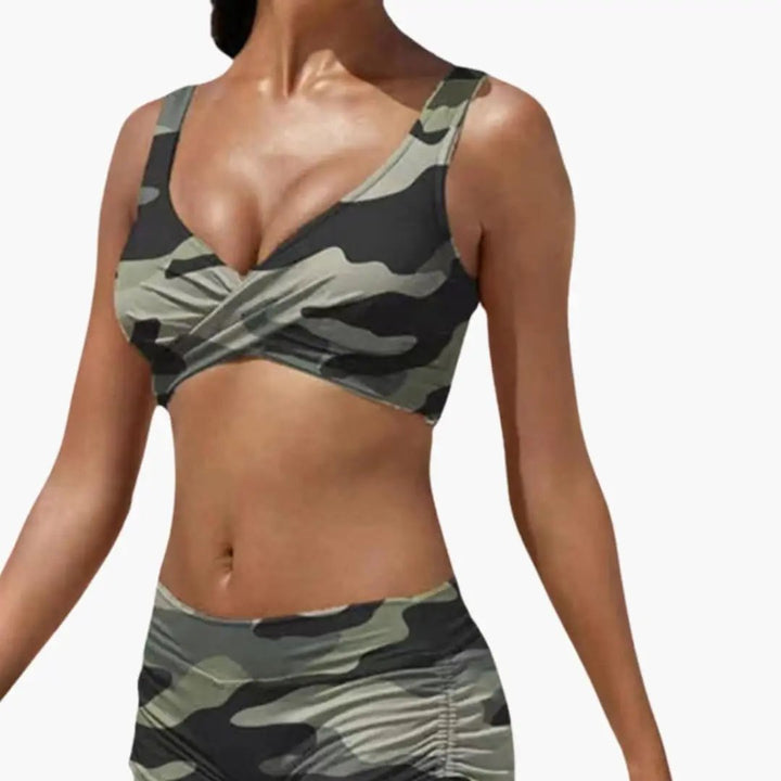 Women’s Twist Front Bikini Set with Swim Shorts