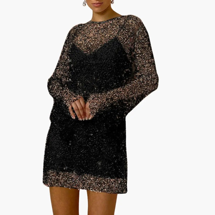 Women’s Two-Piece Dress with Sheer Mesh and Sling Straps