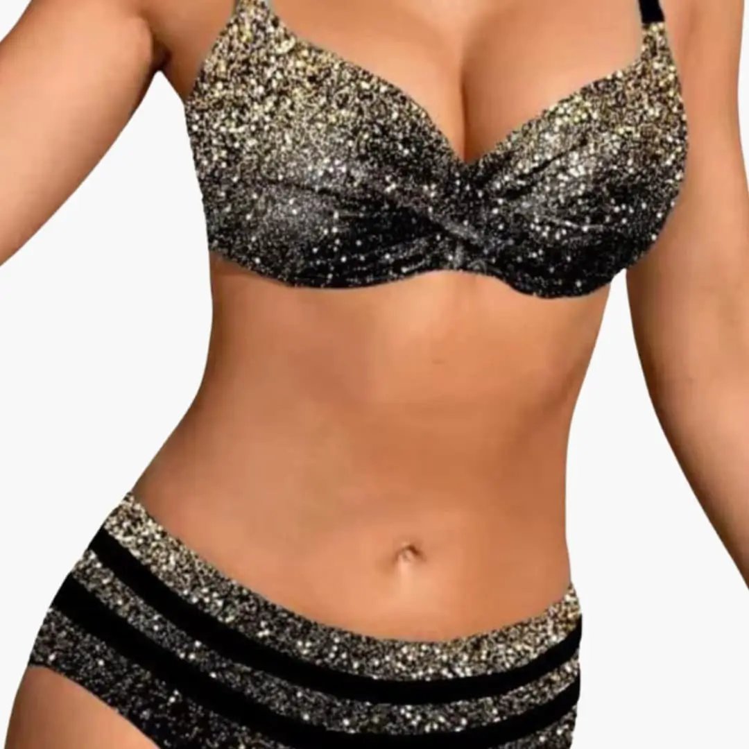 Women’s Underwire High-Waisted Tropical Print Bikini Set