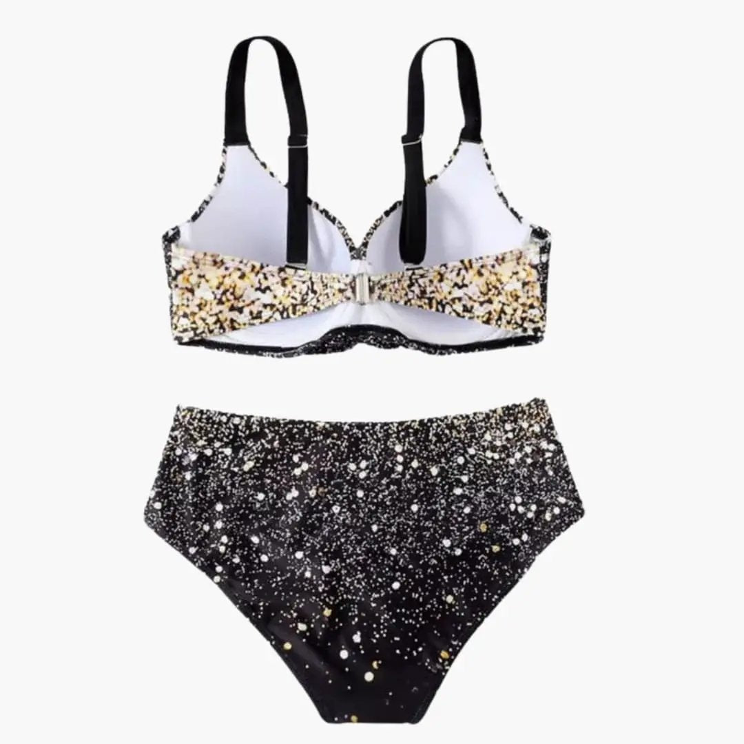Women’s Underwire High-Waisted Tropical Print Bikini Set