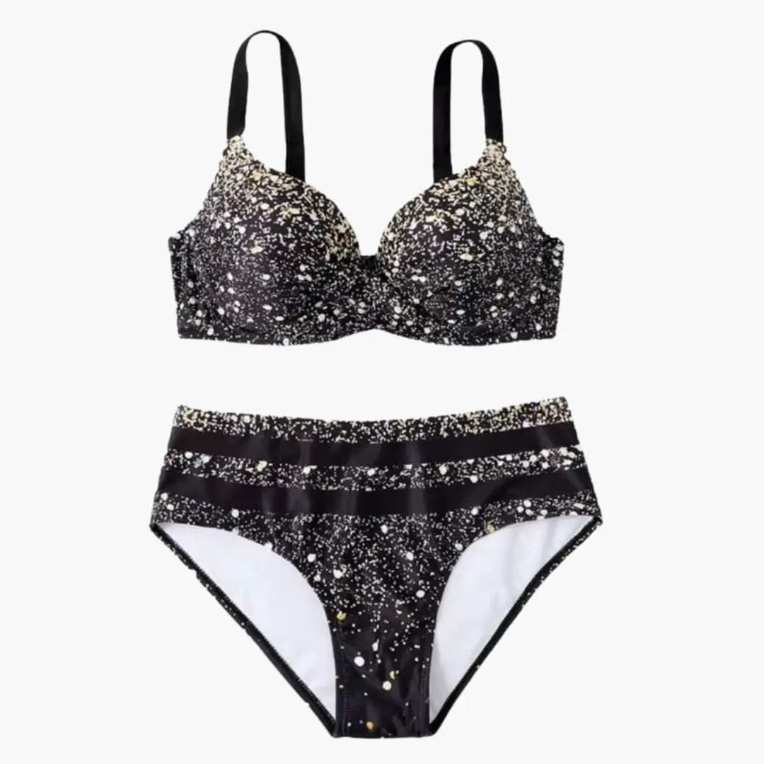 Women’s Underwire High-Waisted Tropical Print Bikini Set
