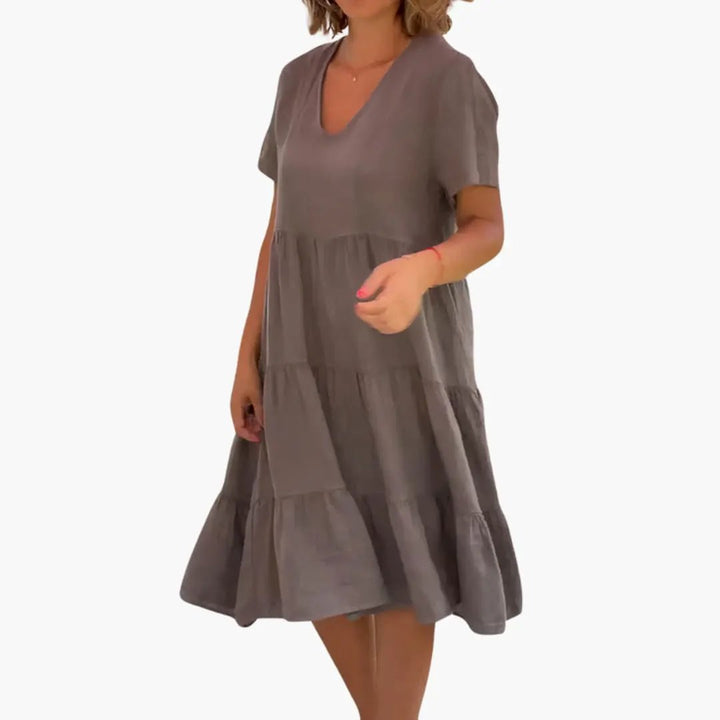 Women’s V - Neck Dress with Relaxed Fit
