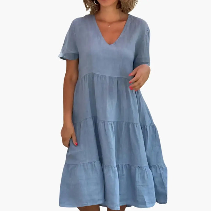 Women’s V - Neck Dress with Relaxed Fit