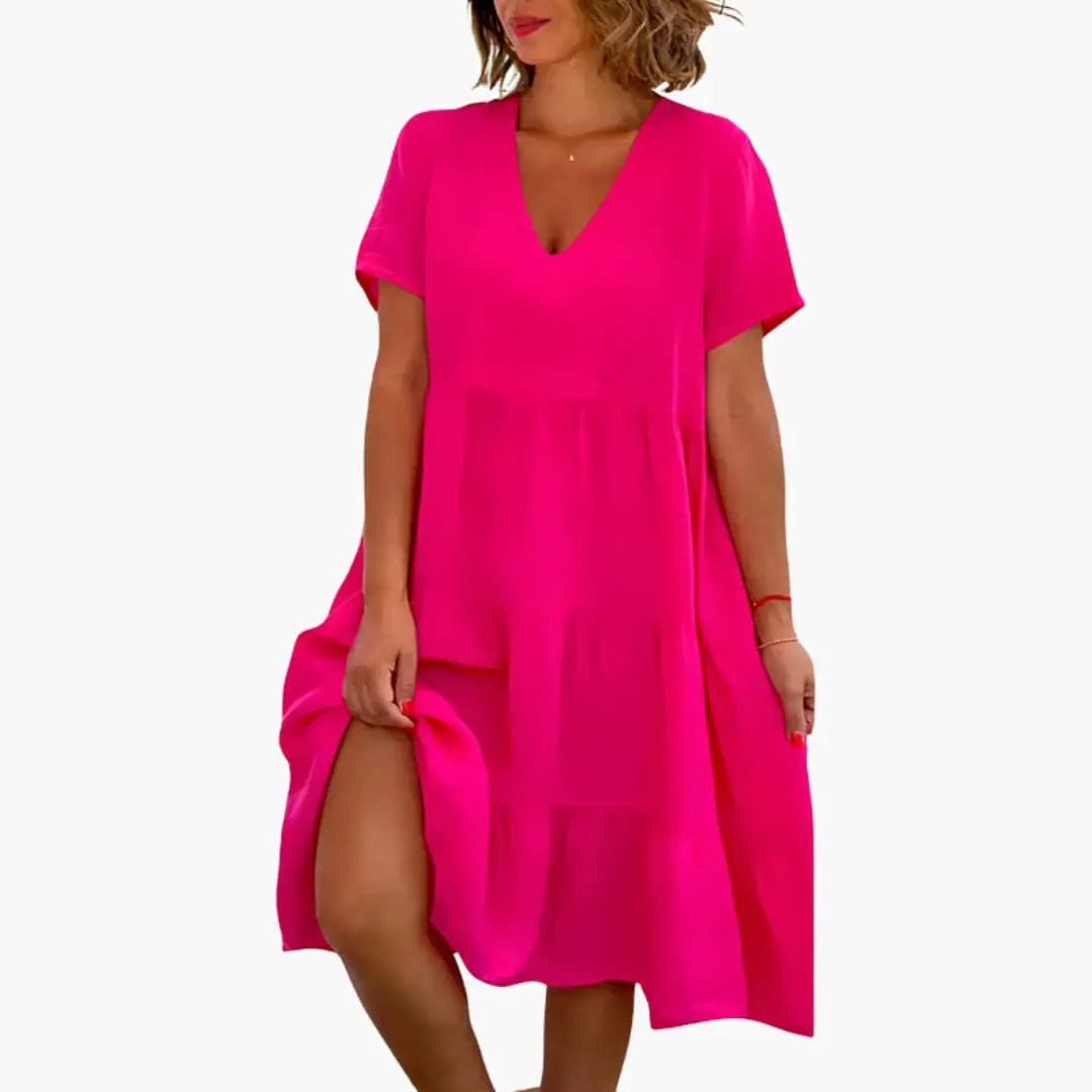 Women’s V - Neck Dress with Relaxed Fit