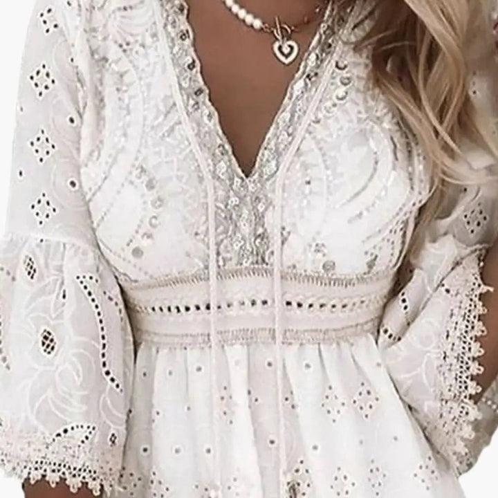Women’s V-Neck Dress with Straight Fit