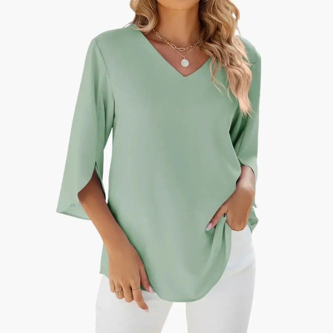 Women’s V-Neck Long Sleeve Blouse