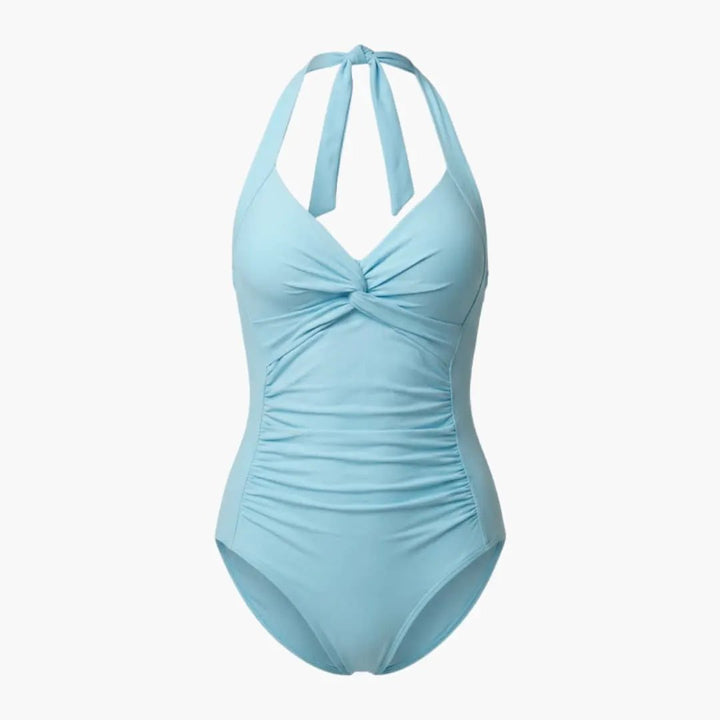 Women’s V-Neck One-Piece Swimsuit – Adjustable Strap Bathing Suit with Shaping Fit