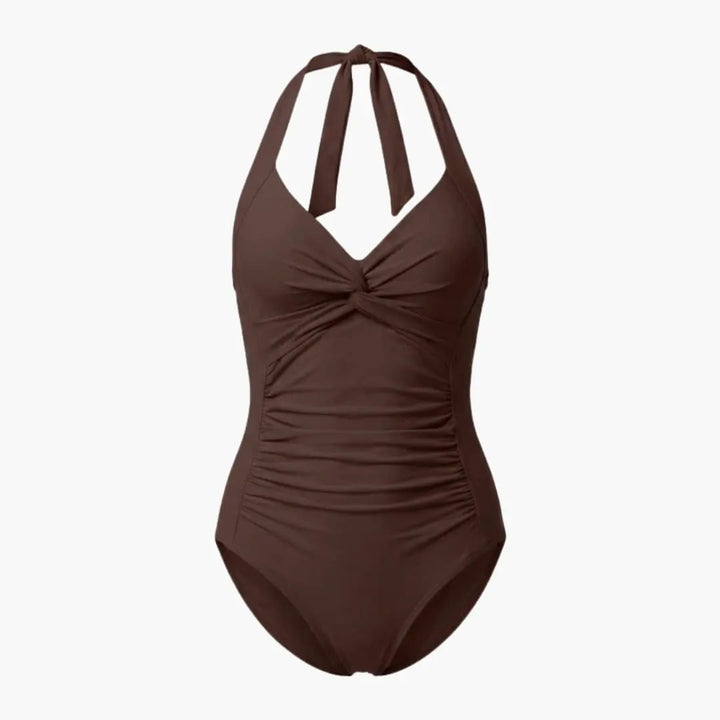 Women’s V-Neck One-Piece Swimsuit – Adjustable Strap Bathing Suit with Shaping Fit