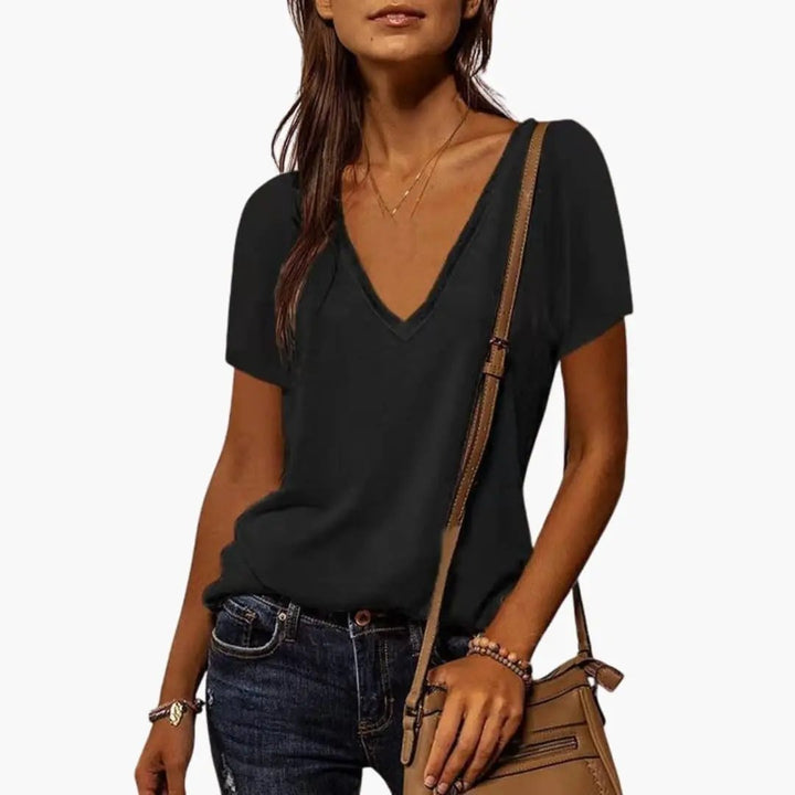 Women’s V-Neck T-Shirt – Short Sleeve Daily Top
