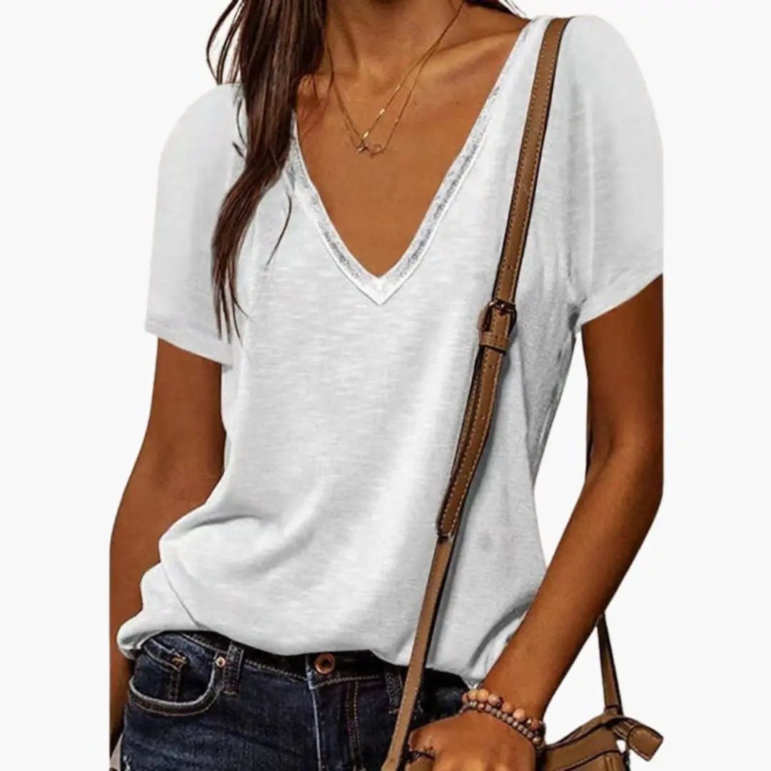 Women’s V-Neck T-Shirt – Short Sleeve Daily Top