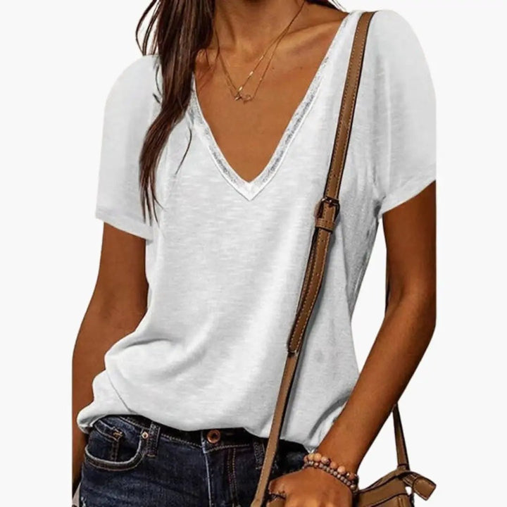 Women’s V-Neck T-Shirt – Short Sleeve Daily Top