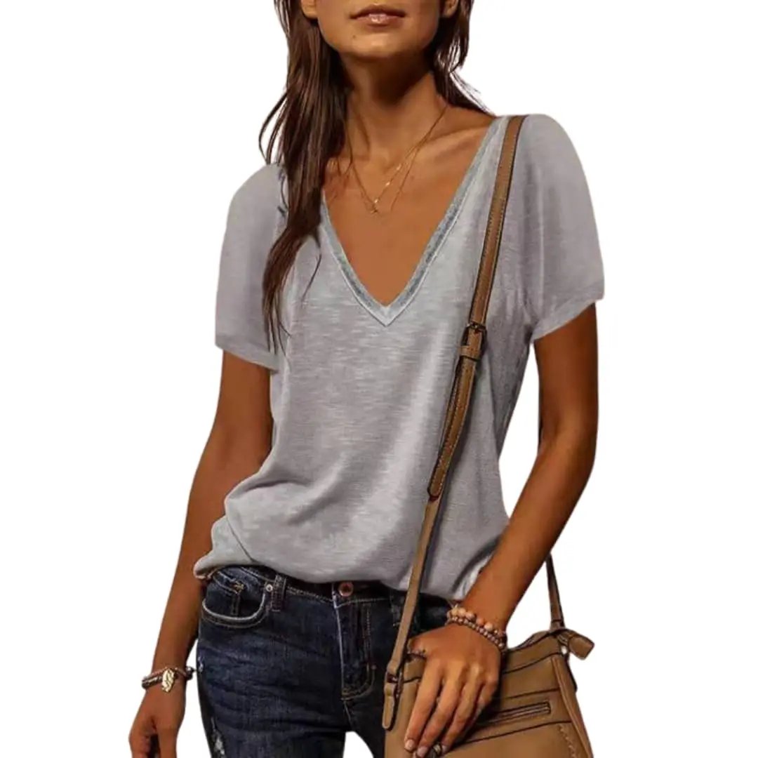 Women’s V-Neck T-Shirt – Short Sleeve Daily Top