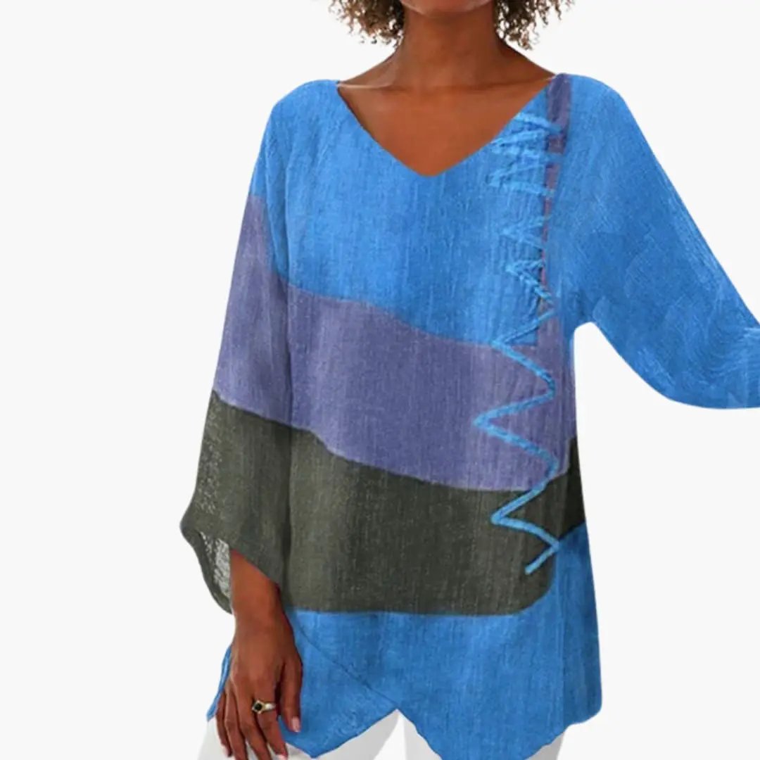 Women’s V-Neck T-Shirt with Printed Design