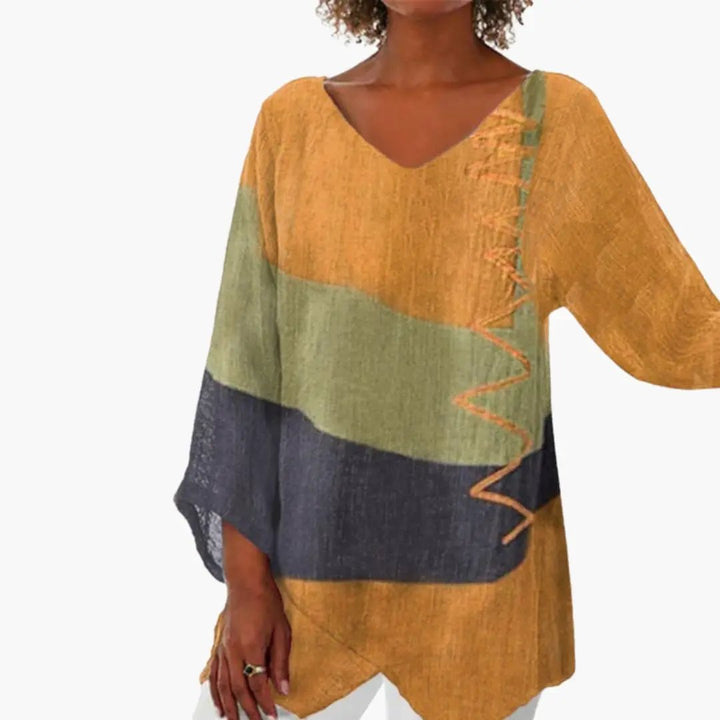 Women’s V-Neck T-Shirt with Printed Design