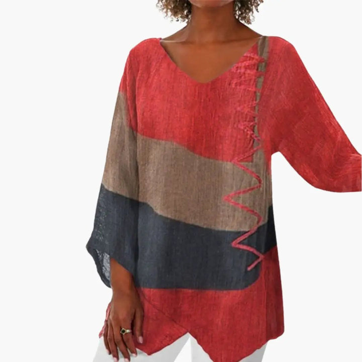 Women’s V-Neck T-Shirt with Printed Design