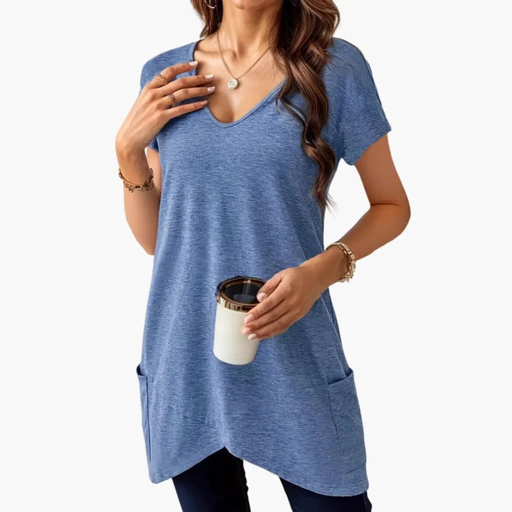 Women’s V-Neck T-Shirt with Side Pockets