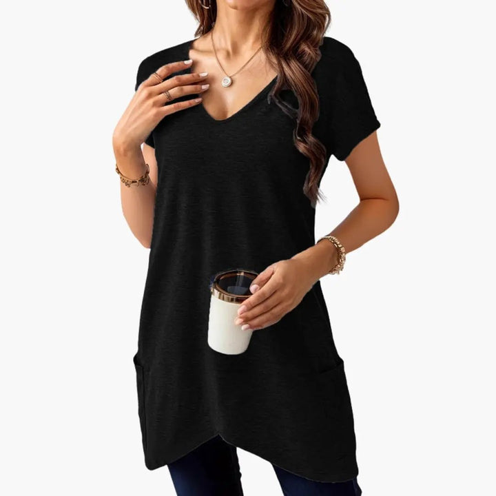 Women’s V-Neck T-Shirt with Side Pockets