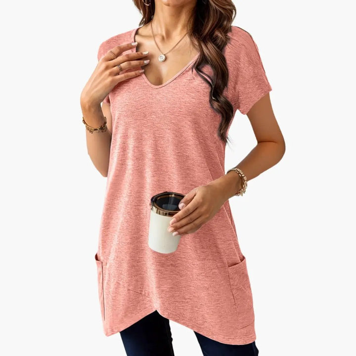 Women’s V-Neck T-Shirt with Side Pockets