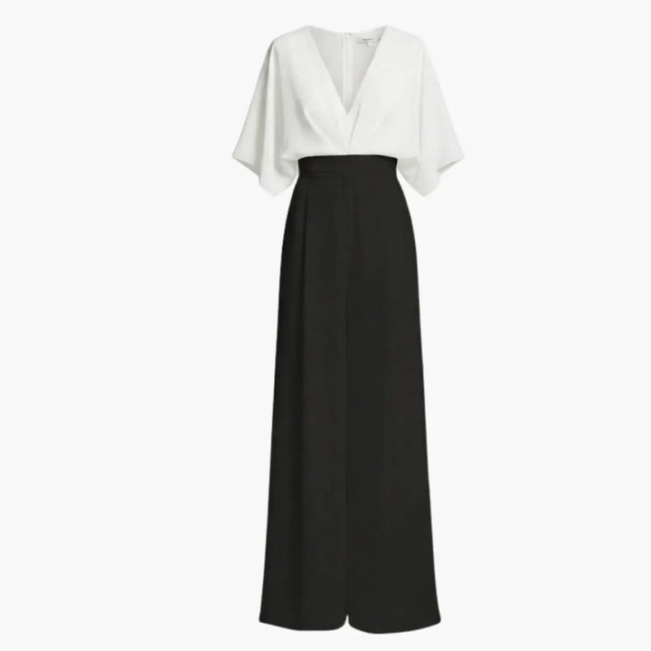 Women’s V - Neck Wide Leg Jumpsuit