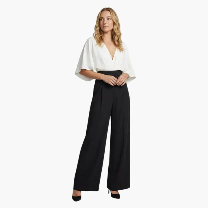 Women’s V - Neck Wide Leg Jumpsuit