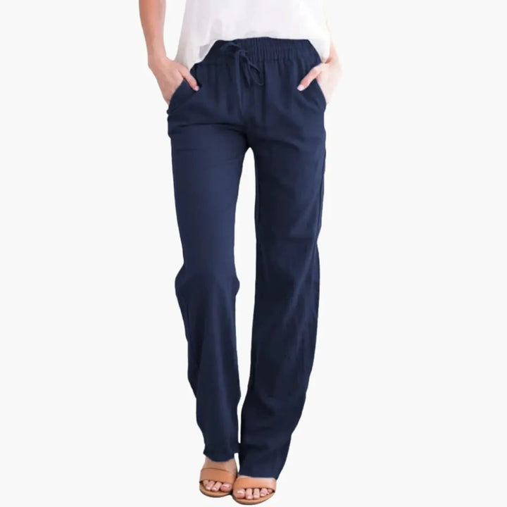 Women’s Wide-Leg Pants with Elastic Waist and Pockets