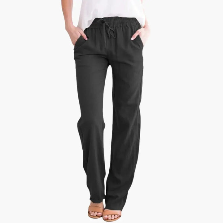 Women’s Wide-Leg Pants with Elastic Waist and Pockets