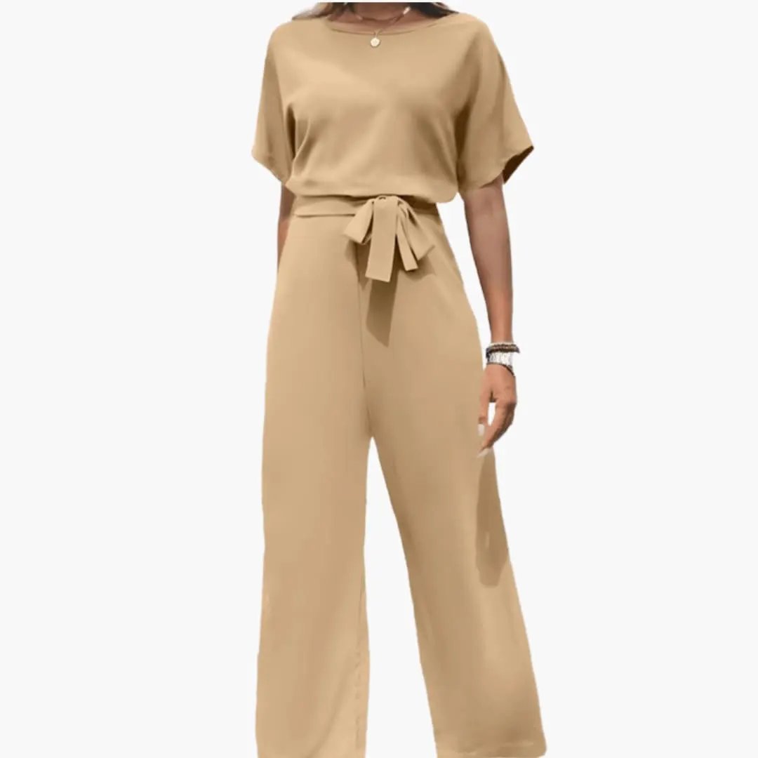 Women’s Wide Leg Jumpsuit with Defined Waist – One-Piece Outfit