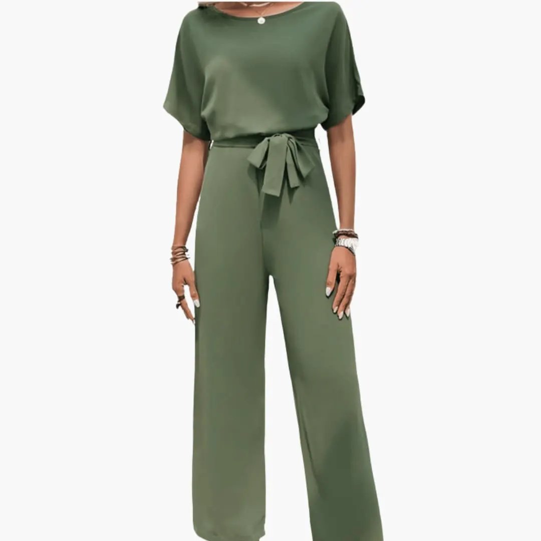 Women’s Wide Leg Jumpsuit with Defined Waist – One-Piece Outfit