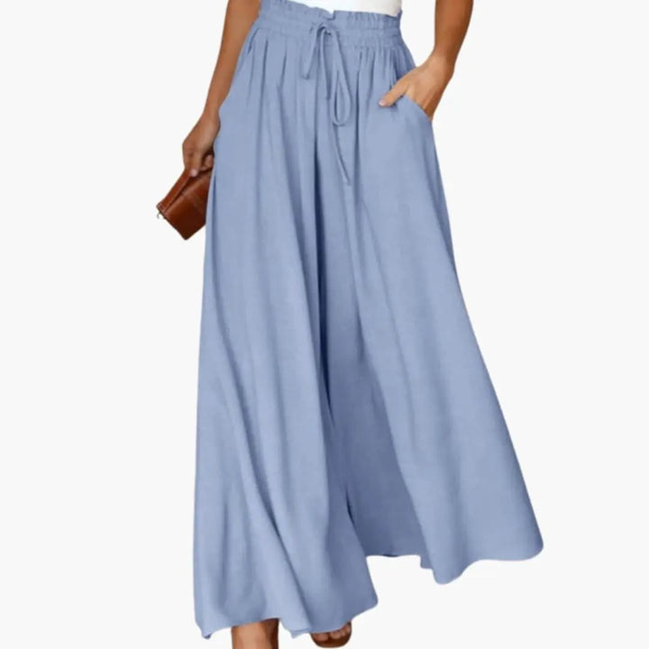 Women’s Wide Leg Pants with Drawstring and Side Pockets