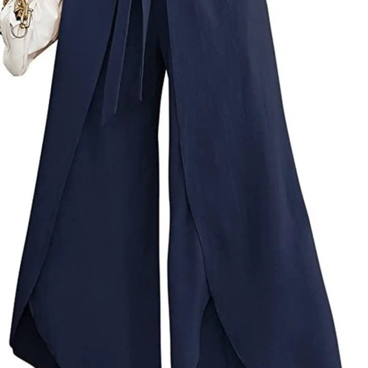 Women’s Summer Pants with Tie Belt and Wide Leg