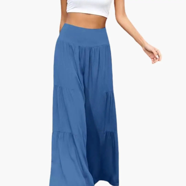 Women’s Wide Leg Pants with Pleats and Elastic Waist
