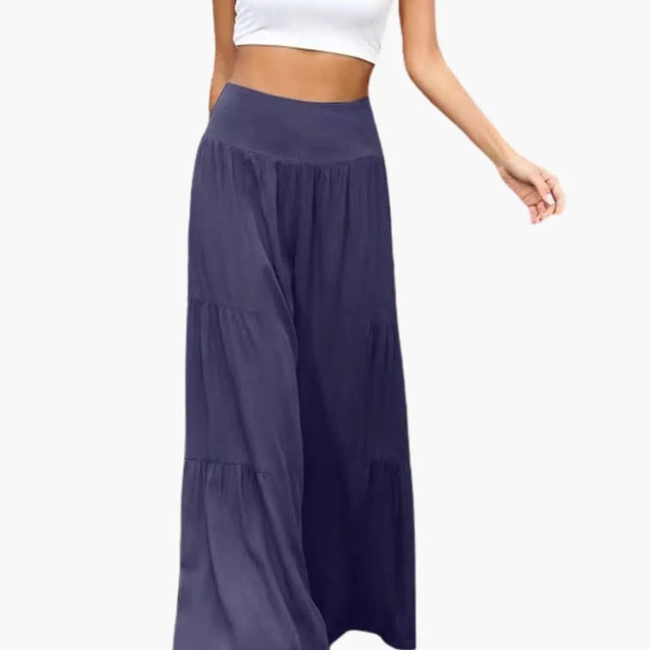 Women’s Wide Leg Pants with Pleats and Elastic Waist