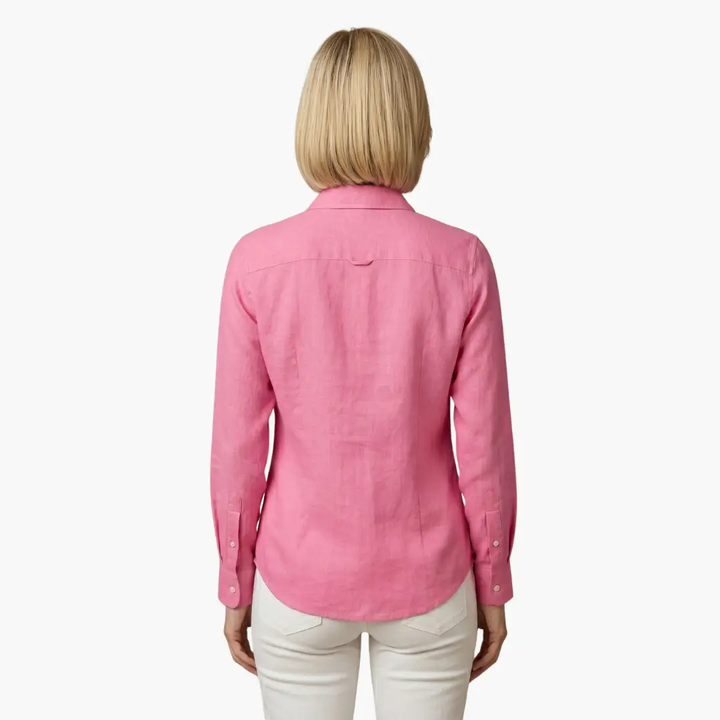 Women’s Button-Down Blouse Collared Long Sleeve Loose Fit Shirt