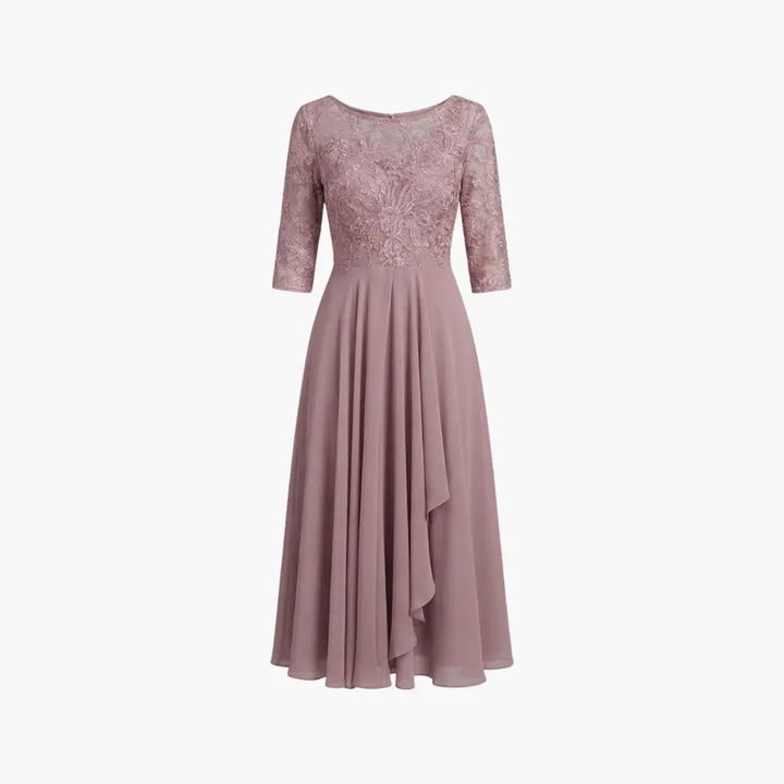 Women’s Round Neck High Waist Midi Dress